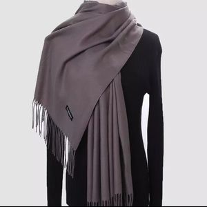 Cashmere Blend Pashmina Scarf Wrap Warm Gray